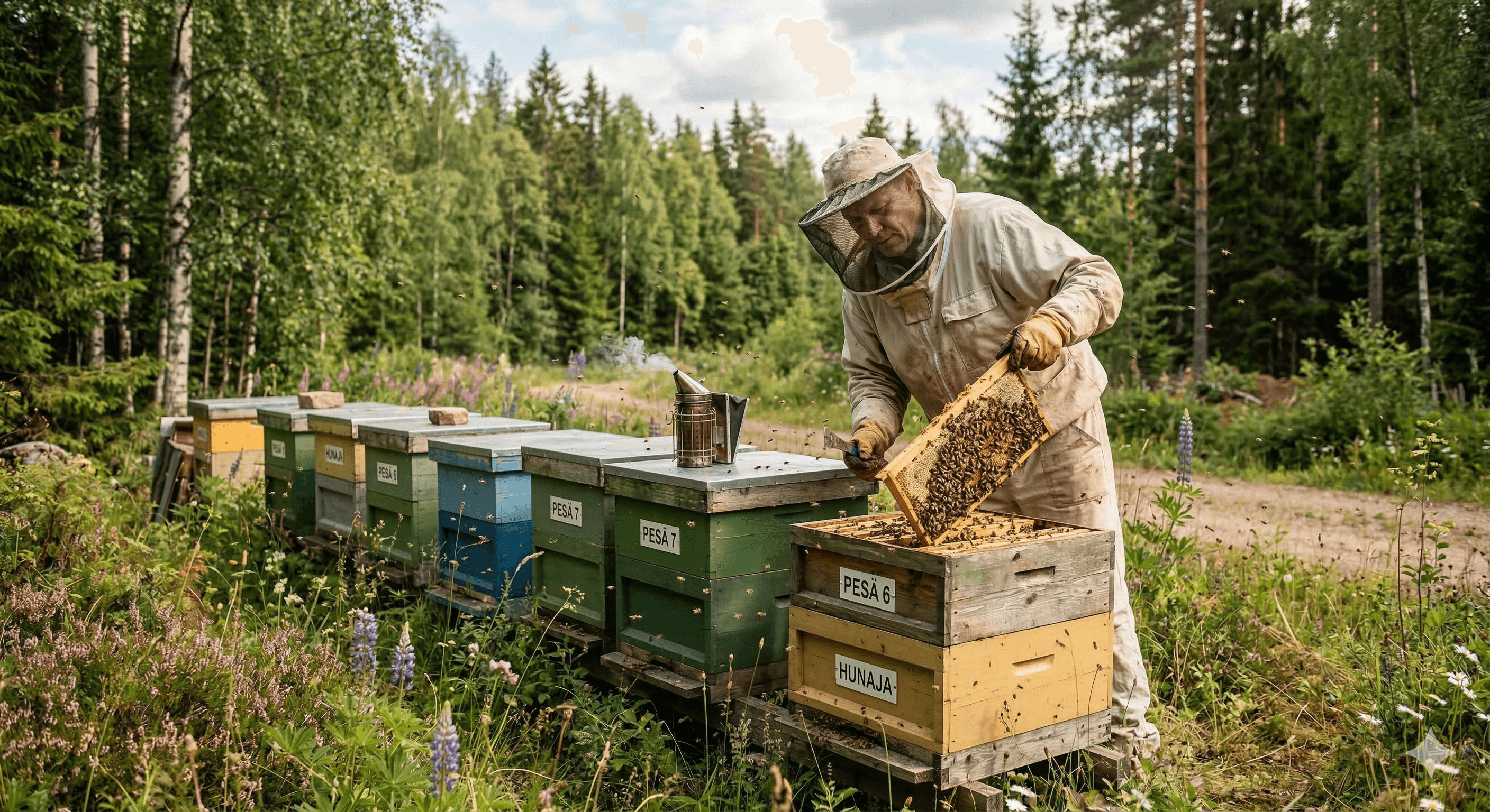 Beehives in nature